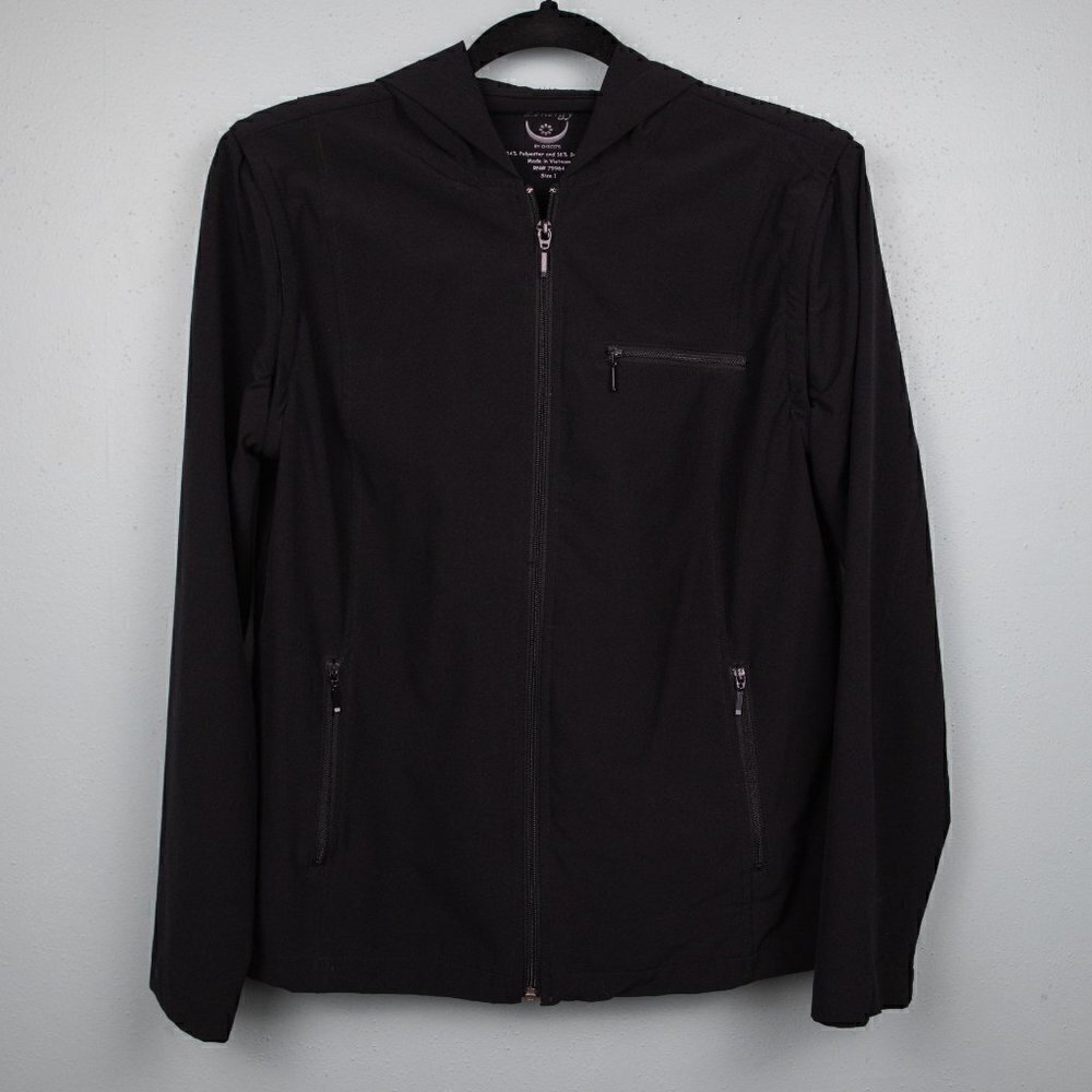 Zenergy black convertible zip up hooded jacket-1